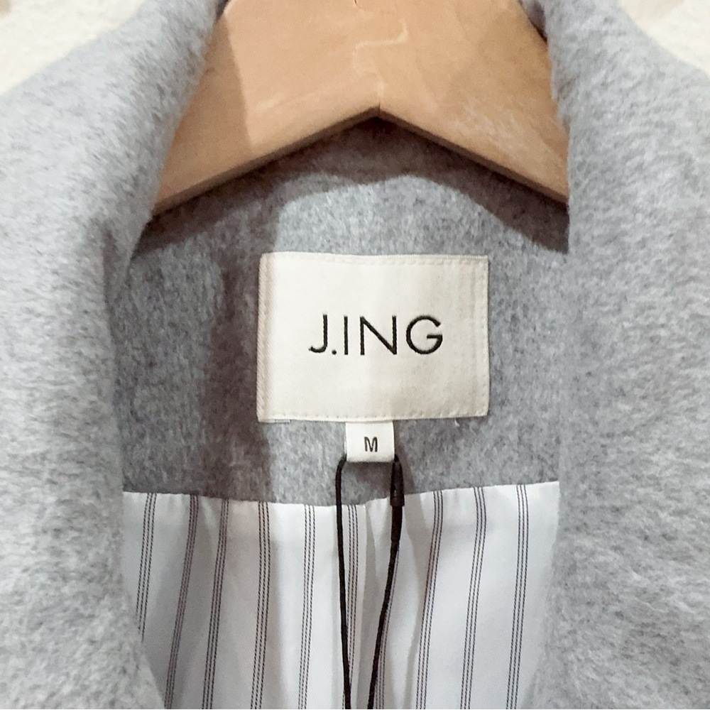 J.ING Jing Gray Wool Blend Double Breasted Sleeveless Longline Vest Coat Size M - Picture 4 of 10